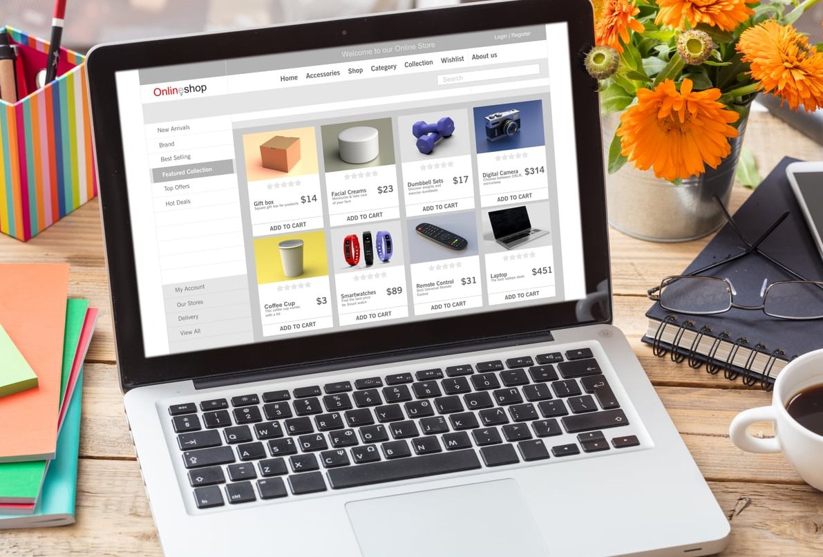 shopping cart laptop
